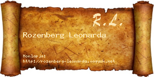 Rozenberg Leonarda névjegykártya